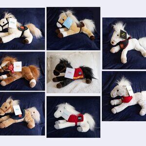 Eight 14-inch Wells Fargo Cuddly Soft Collector Plush Ponies with Tags